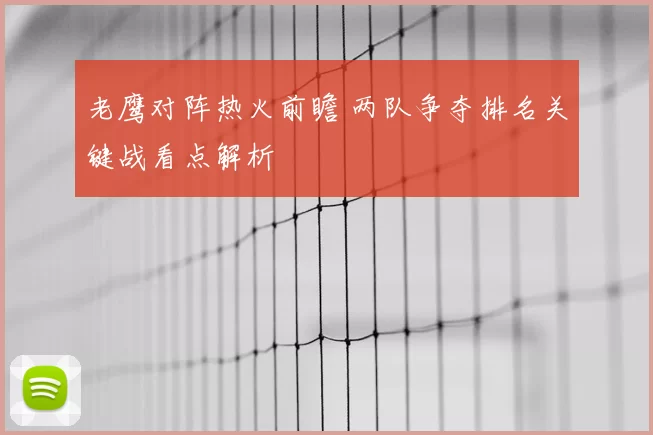 老鹰对阵热火前瞻 两队争夺排名关键战看点解析